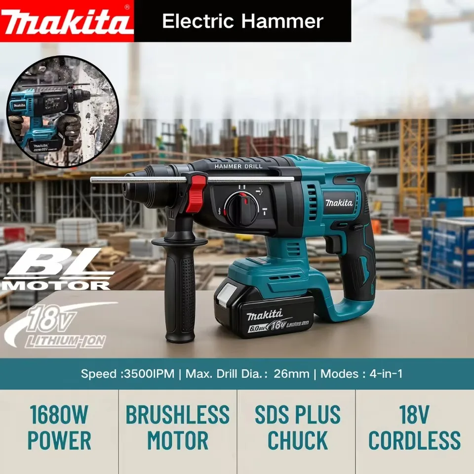 Makita 26MM Brushless Electric - Power Tools Hammer บทวิจารณ์และราคา